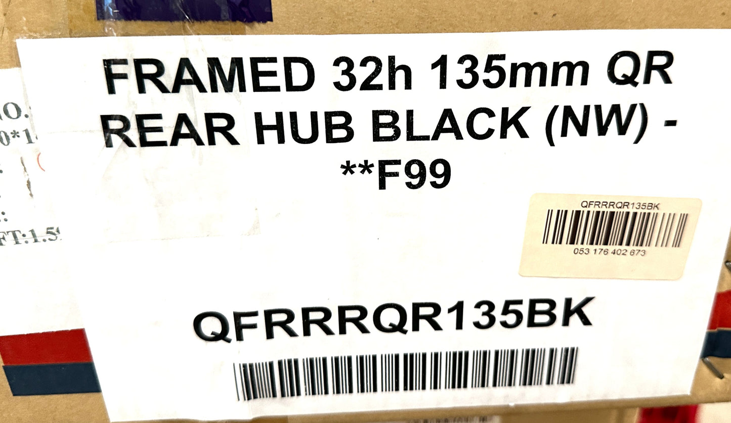 Rear Bike FRAMED HUB 135mm 32h 6 Bolt Disc 11spd HG Cassette QR Sealed New