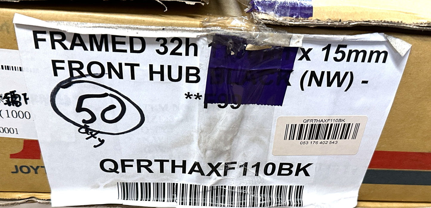 PUB 32h 32 hole 110mm x 15mm 6 Bolt Disc Front Hub Black Bike Sealed Hub New