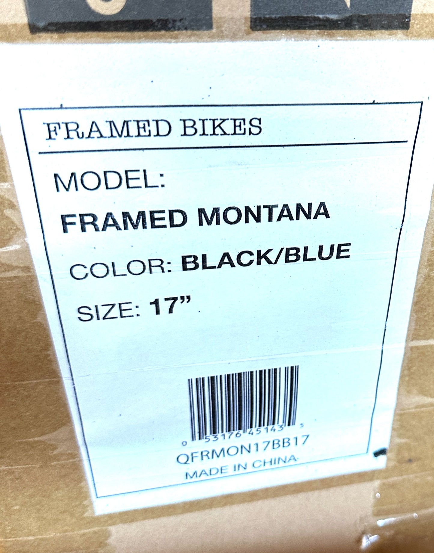 FRAMED 17" Montana Carbon Full Suspension Fat Bike Frame 27.5" Blue / Black NEW