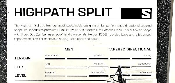 Salomon Highpath Split 159cm Men's Spitboard Snowboard NEW