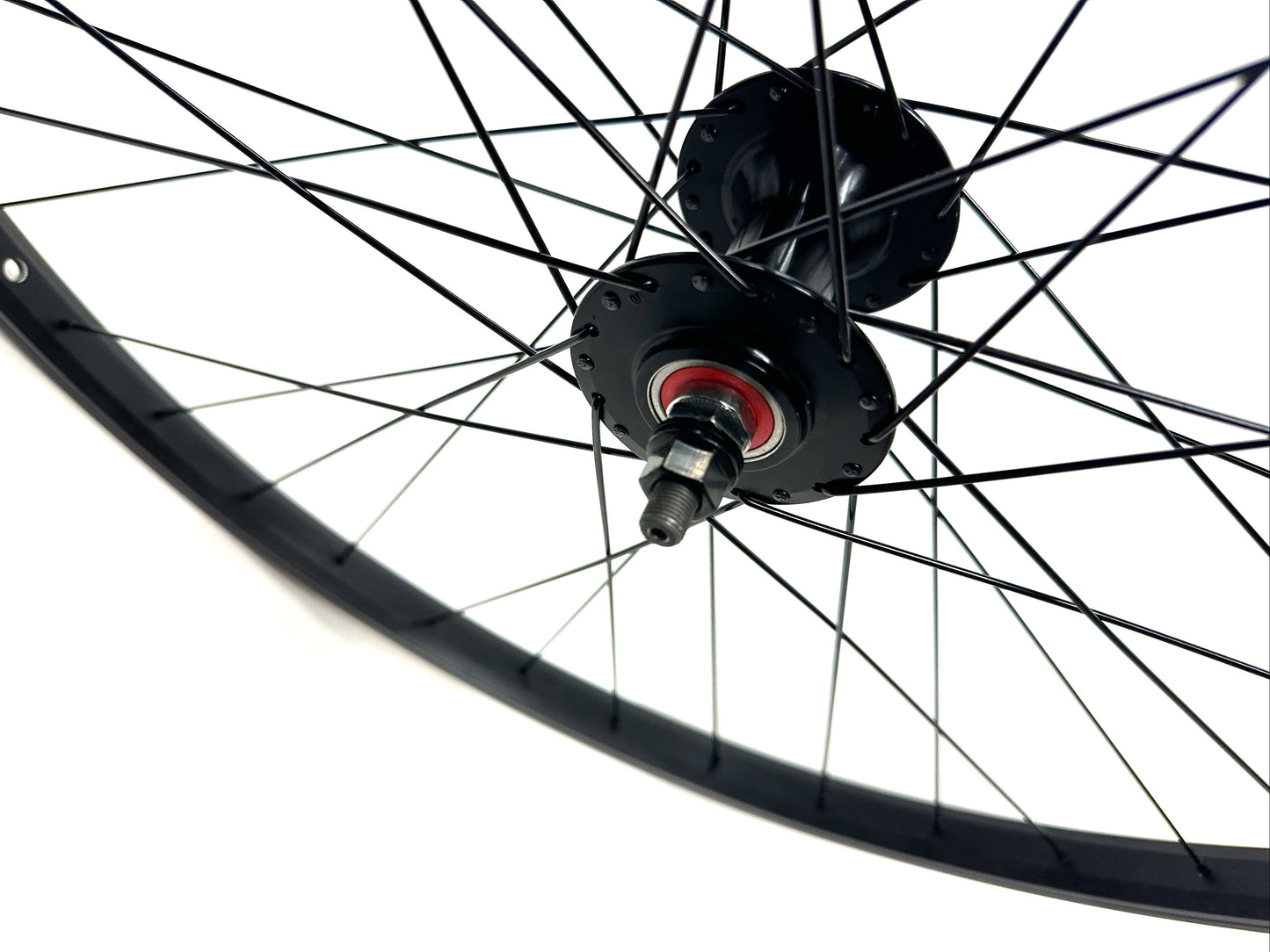 Framed 26" BMX Bike Alloy Sealed Bearing Front Wheel 100mm Bolt-On BLACK NEW