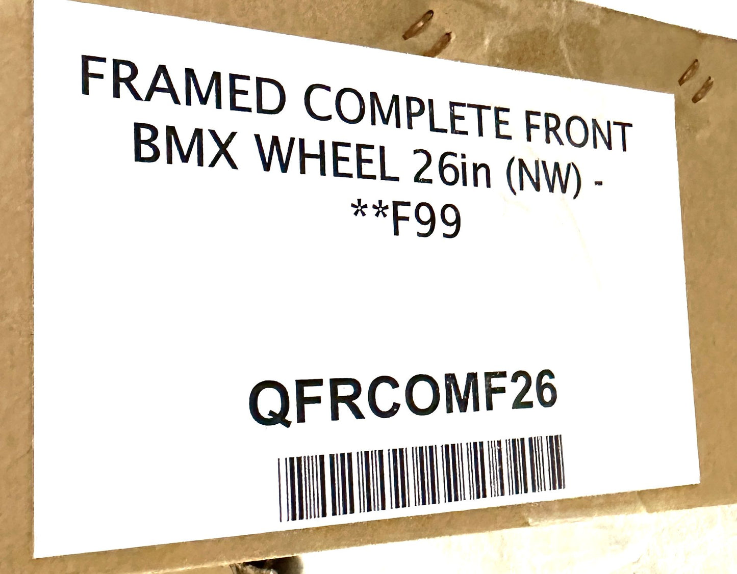 Framed 26" BMX Bike Alloy Sealed Bearing Front Wheel 100mm Bolt-On BLACK NEW