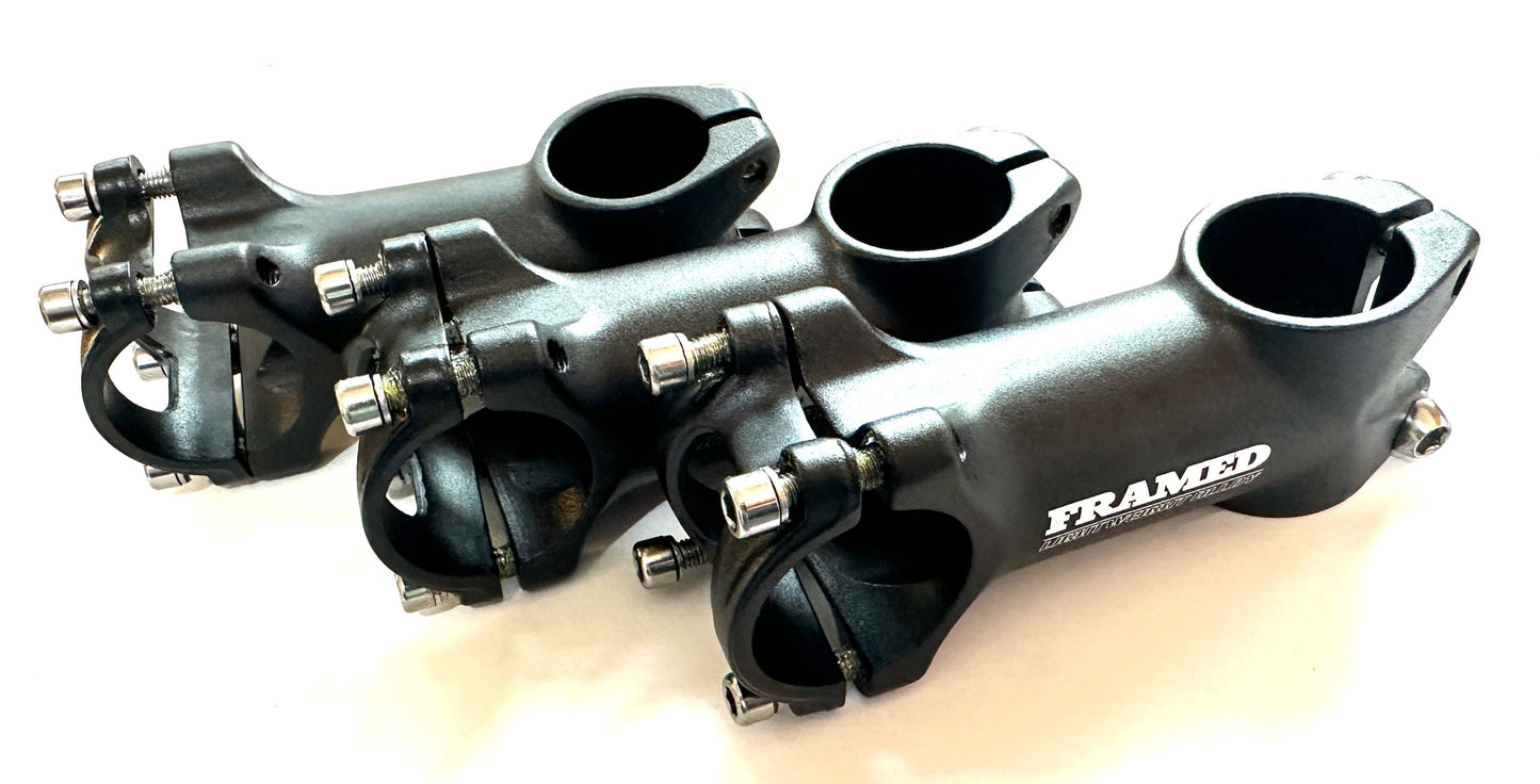Lot of 3 Framed Alloy 1-1/8" x 80mm x 31.8mm 7 degrees Threadless Bike Stem New