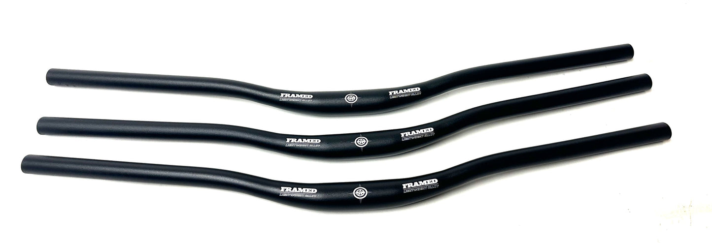 LOT OF 3 FRAMED Alloy Riser Mountain Bike Handlebars Black 760mm 31.8mm 300g New