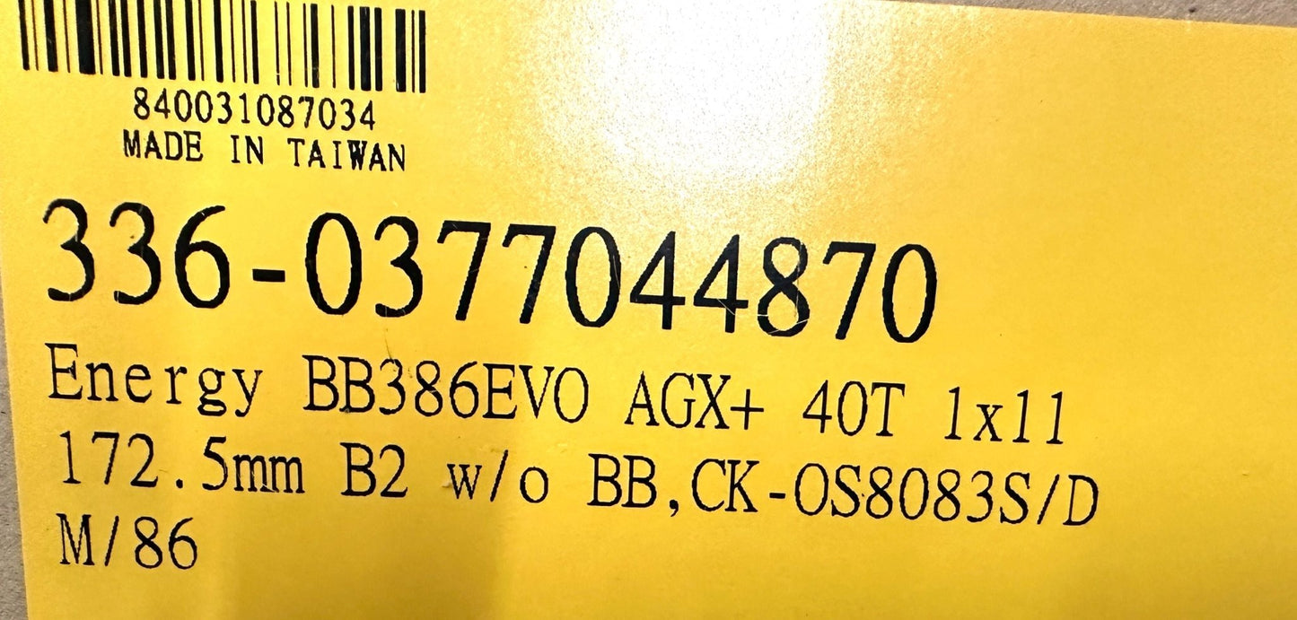 FSA Energy AGX+ 1X Modular 386EVO Gravel Crankset 172.5mm 11-Speed 40t New - Random Bike Parts