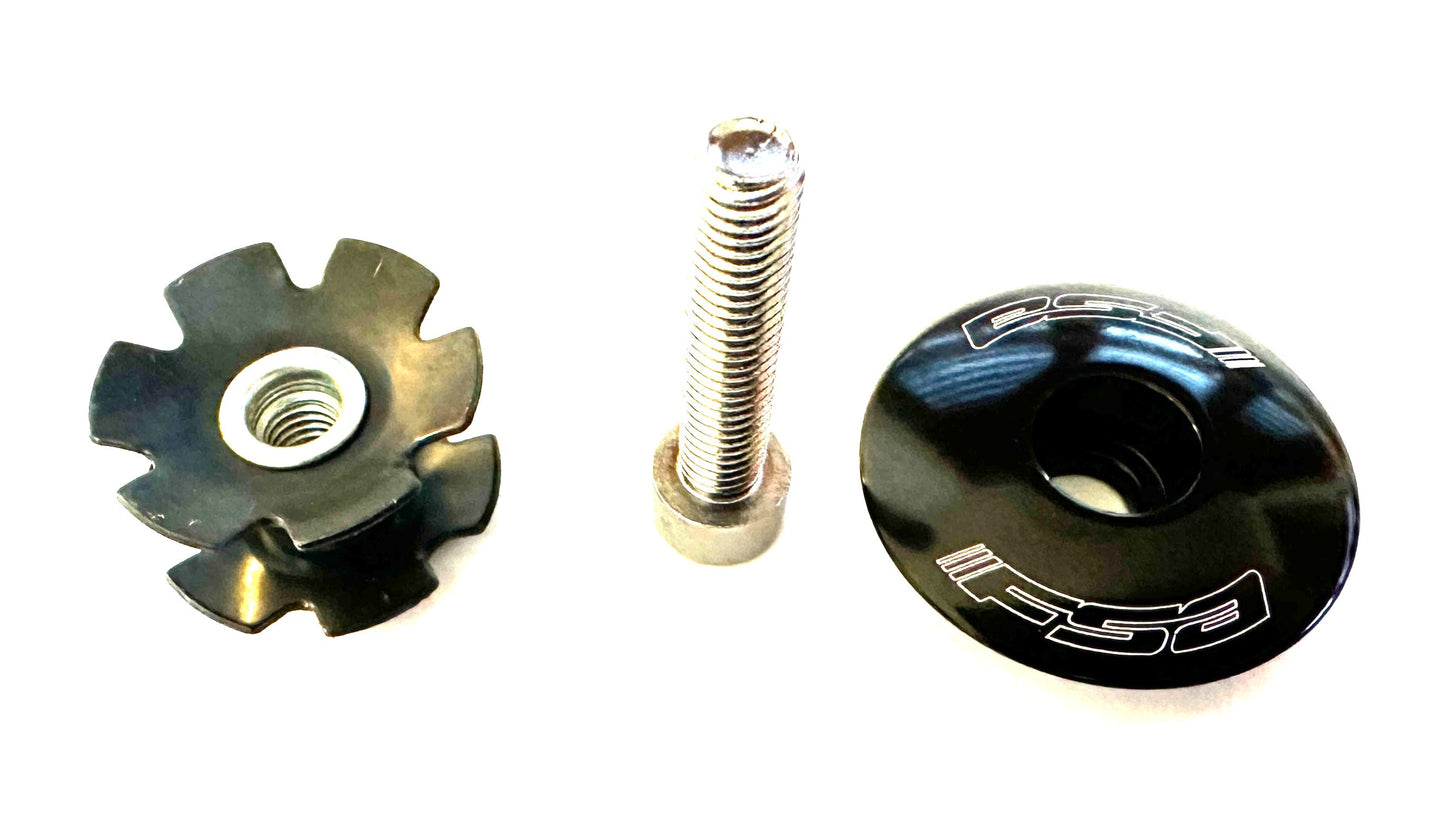 Lot of 5 FSA Bicycle Bike Black Alloy Headset Star Nut & Top Cap Set 1-1/8" New