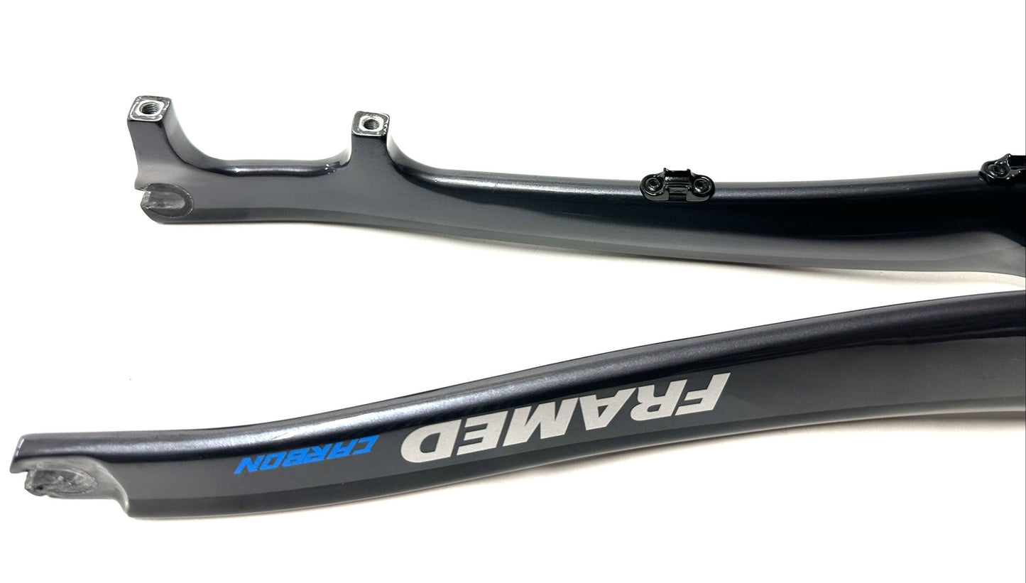 Framed 700c Carbon Road Bike Fork Disc Tapered QR Quick Release 100mm NEW Demo - Random Bike Parts