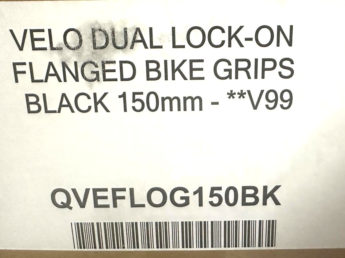 Lot of 2 Velo MTB Bike Dual Lock-On Handlebar Grips 150mm 22.2mm Black NEW