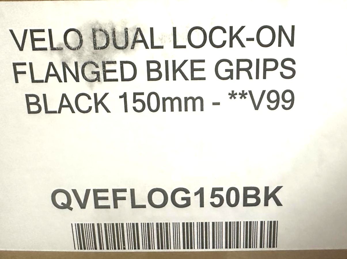 Lot of 2 Velo MTB Bike Dual Lock-On Handlebar Grips 150mm 22.2mm Black NEW