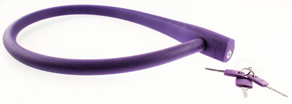KNOG KABANA 740mm Cable Bike Lock With Bracket Purple Keyed QR Mount NEW - Random Bike Parts