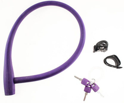 KNOG KABANA 740mm Cable Bike Lock With Bracket Purple Keyed QR Mount NEW - Random Bike Parts