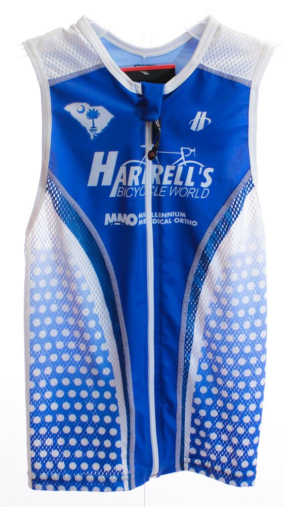 HINCAPIE FLUID Men's Triathlon Top XS Cycling Sleeveless Jersey Blue/White NEW - Random Bike Parts
