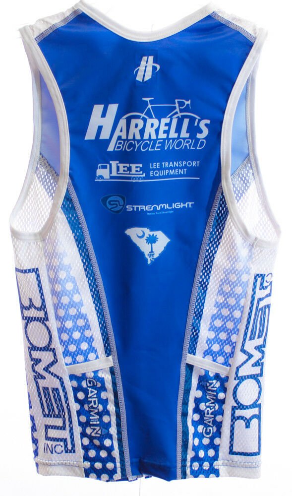HINCAPIE FLUID Men's Triathlon Top XS Cycling Sleeveless Jersey Blue/White NEW - Random Bike Parts