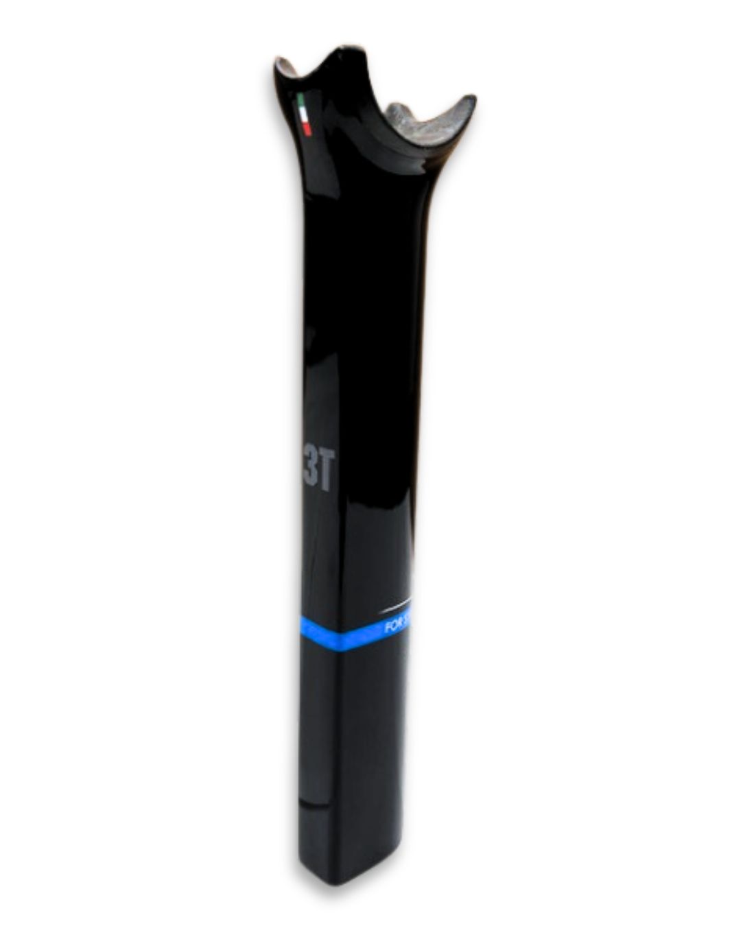 T Strada/Integrale XS glossy black carbon fiber seatpost, 220 mm length, OEM part 30543, clamp hardware not included