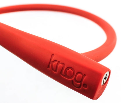 KNOG PARTY FRANK 620mm Cable Bike Lock With Bracket Red Keyed Steel NEW