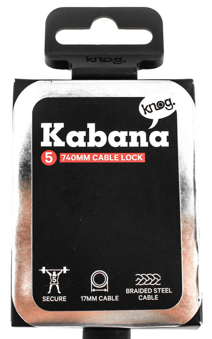 Knog Kabana Cable Bike Lock 740mm Keyed Black Silicone Steel Cable New - Random Bike Parts