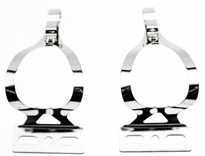 AVENIR 2X FIXIE STEEL TOE CLIPS LG Bike Pedals Strapless Double Strap Silver NEW