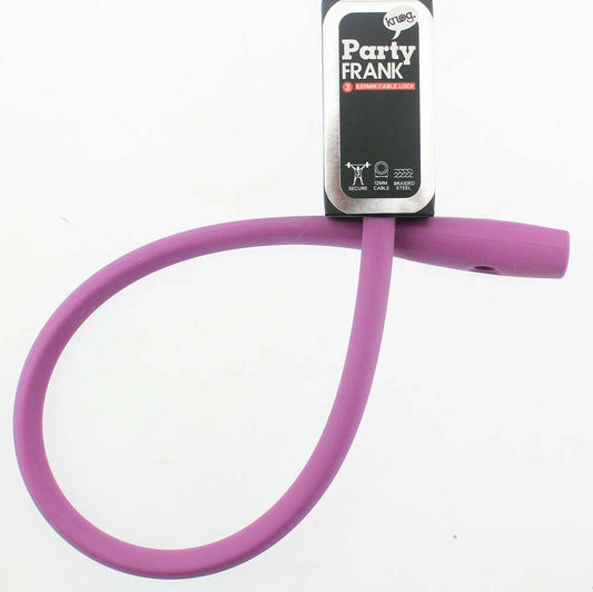 KNOG PARTY FRANK 620mm Cable Bike Lock With Bracket Grape Purple Keyed Steel NEW - Random Bike Parts