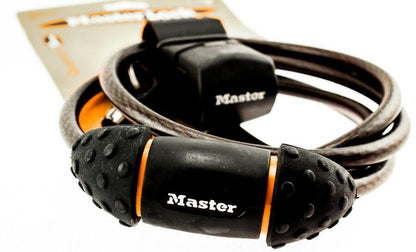 MASTER LOCK PRO SPORT 6' Integrated Keyed Cable Lock 10mm Bicycle 2 Keys NEW