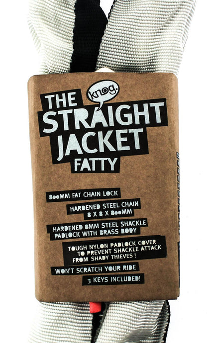 Lot of 5 Knog "The Straight Jacket Fatty" 800mm Fat Chain Lock Steel Nylon Black/White New