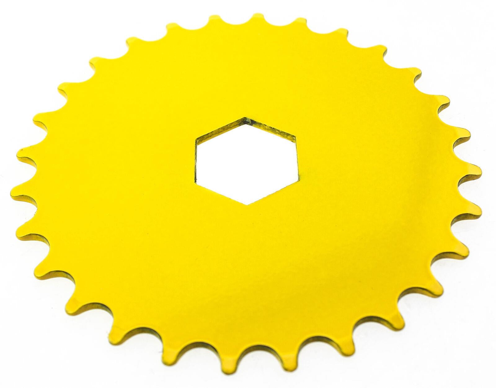Hex Mount Bike Chainring 28T 1/8" 176g Yellow Steel Kid's Youth BMX New - Random Bike Parts