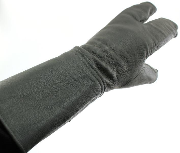 German Military Cycle Leather Gloves 2 - Finger Germany Medium Med M Gauntlet - Random Bike Parts