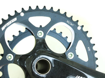 FSA Team Issue Carbon Road Bike Crankset 50/34T 170mm Mega Exo 24mm S10 NEW NOS - Random Bike Parts