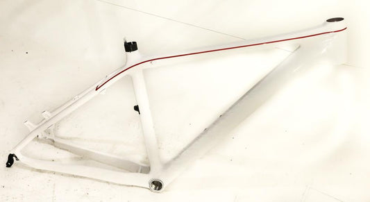 26" 17" Carbon MTB Bike Frame White Disc BSA 1-1/8" Threadless QR New Blemished - Random Bike Parts