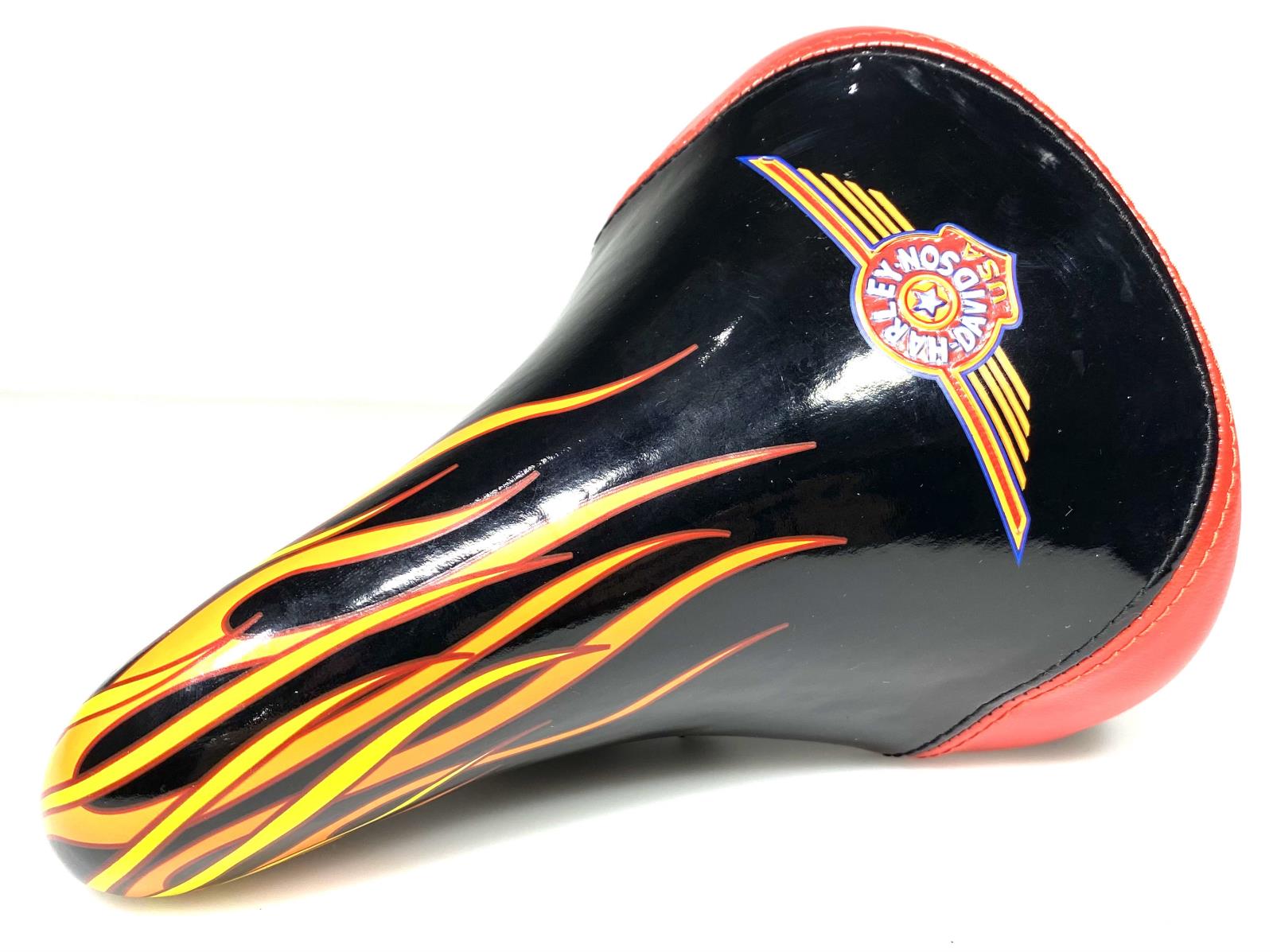 Harley-Davidson Cionlli Black/Red Flame Kids Bike Saddle Seat With Mount New - Random Bike Parts