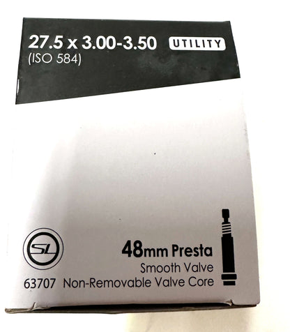 Sunlite Utility 48mm Smooth Presta Valve Fat Bike Tube 27.5x3.00-3.50" New