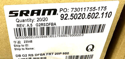SRAM G2 RS Mountain Bike Hydraulic Disc Front Brake Quad Piston 4 MTB 900mm New