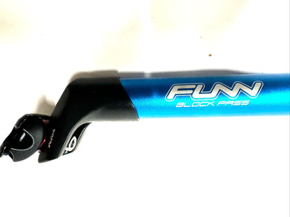 FUNN BlockPass Adjustable SetBack MTB Bike Seatpost 31.6mm X 400mm Blue NEW - Random Bike Parts