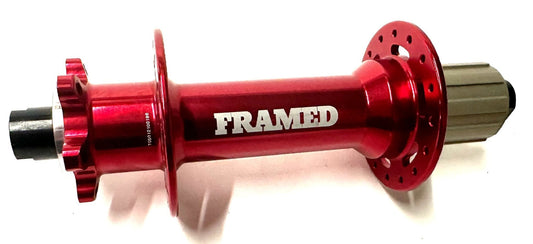 Framed 32h 197mm x 12mm REAR SEALED HUB Red 6-BOLT Fits SHIMANO HG New - Random Bike Parts