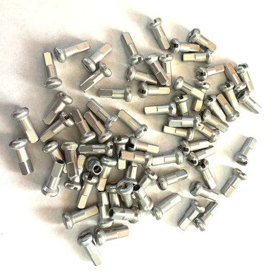 DT Swiss 2.0mm Standard Alloy / Aluminum Nipples 2.0 x 12mm Silver 100 Count