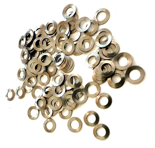 100 Count Spoke Nipple Rim Bevel Washers Reinforcement Wheel Silver Washer New - Random Bike Parts