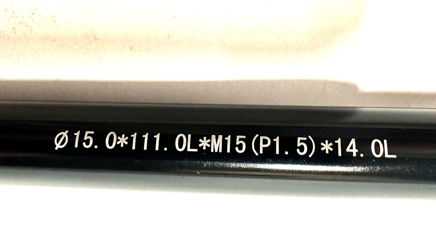 Alloy Thru Axle 15mm x 125mm Quick Release Ø15.0*111.OL*M15(P1.5)*14.OL