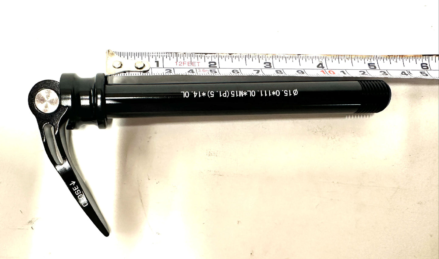 Alloy Thru Axle 15mm x 125mm Quick Release Ø15.0*111.OL*M15(P1.5)*14.OL