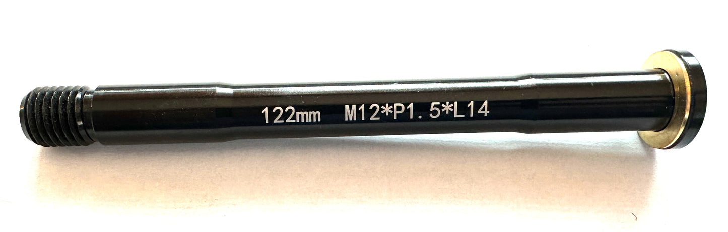 Alloy Bike Front 122mm Thru Axle 12mm x 122mm. M12*P1.5*L14 NEW