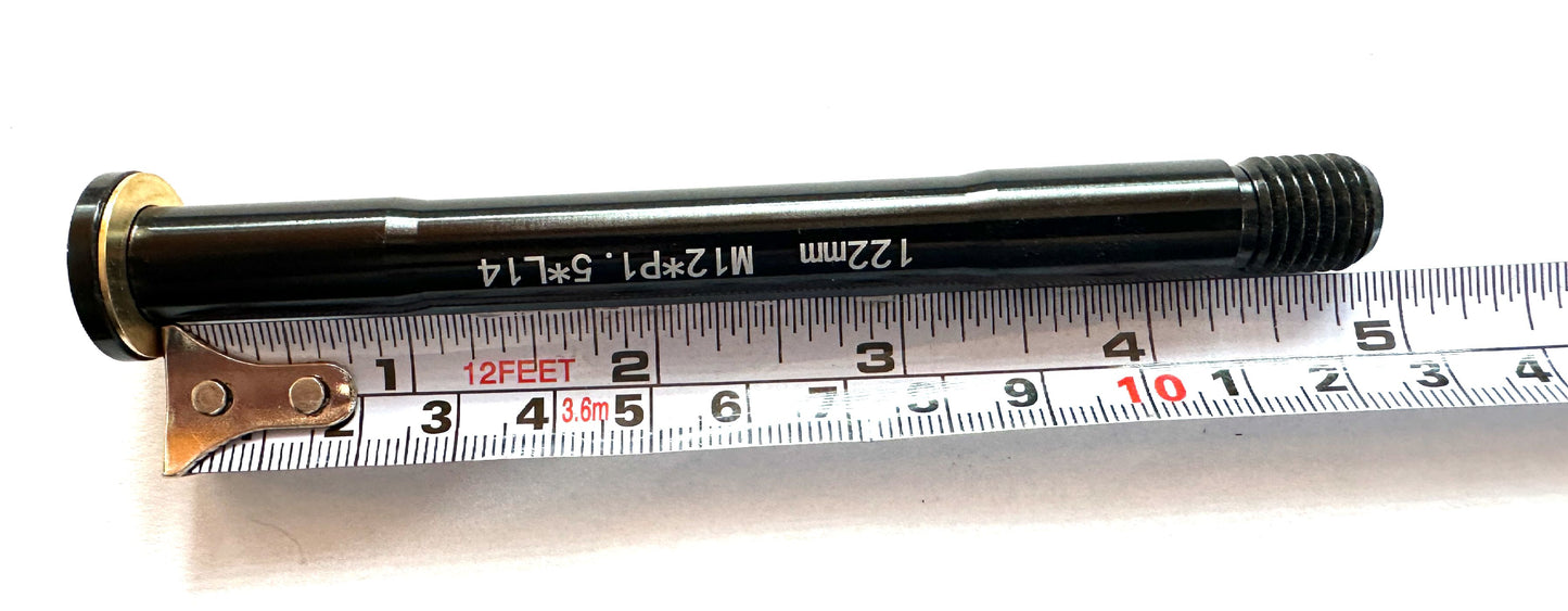 Alloy Bike Front 122mm Thru Axle 12mm x 122mm. M12*P1.5*L14 NEW