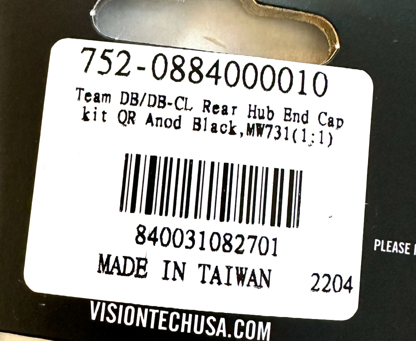 VISION Team DB/DB-CL Rear Hub End Cap Kit Quick Release  MW731 R-QR5-DS New
