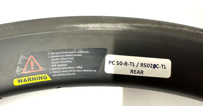 Sample 700c PC  50-R-TL Carbon Clincher Bike MAX125 PSI Rim Brakes 20 Spoke NEW
