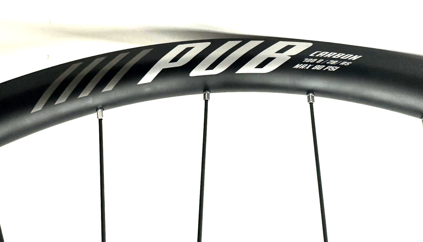 PUB Carbon 700c 100 x 12mm 142 x 12mm Disc Gravel Wheelset fits Shimano 11s New