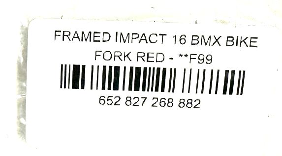 Framed Impact 16" BMX Steel Red Bike 1 1/8 Threadless Fork 3/8 Axle New