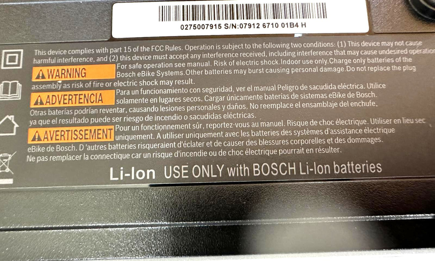 Bosch Ebike Compact Charger BCS230 0 275 007 915 Output 36v 2a 100-240V No Cord