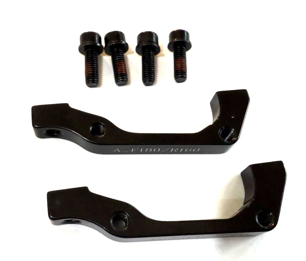 2 Tektro 180mm Front 160mm Rear I.S. to Post Mount Bike Disc Brake Adapters NEW