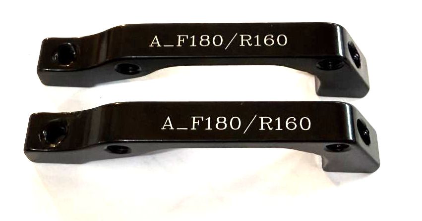 2 Tektro 180mm Front 160mm Rear I.S. to Post Mount Bike Disc Brake Adapters NEW