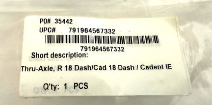Alloy Rear QR Thru Axle 12mm Length: 174mm Pitch 1.5 M12xP1.5xL174mm