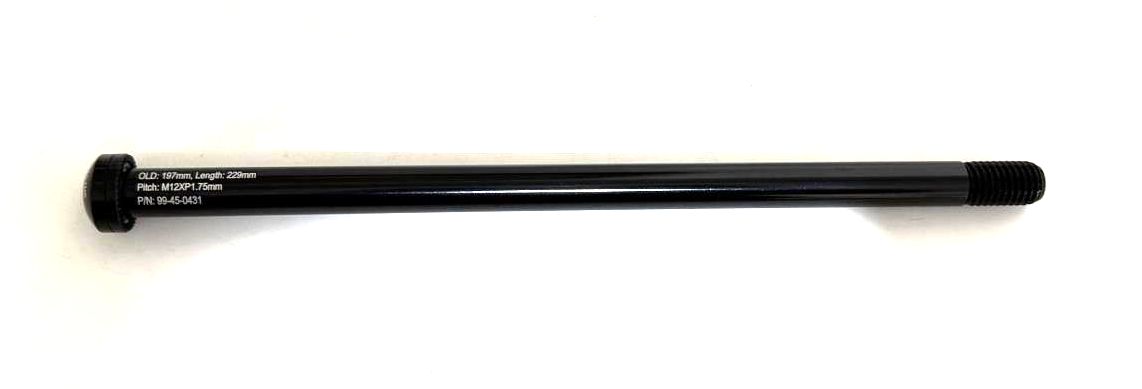 Diamondback Alloy Bike Rear Thru Axle OLD 197mm 12mm x 229mm Bolt On 1.75 Pitch