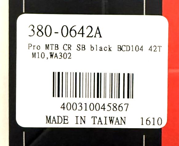 FSA Pro SL-K 104 BCD 104BCD 42 tooth Alloy MTB Chainring Black WB302 380-0642A