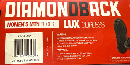 Diamondback Lux Mountain Bike Shoes Womens 9.5 US 43 Euro Clipless black